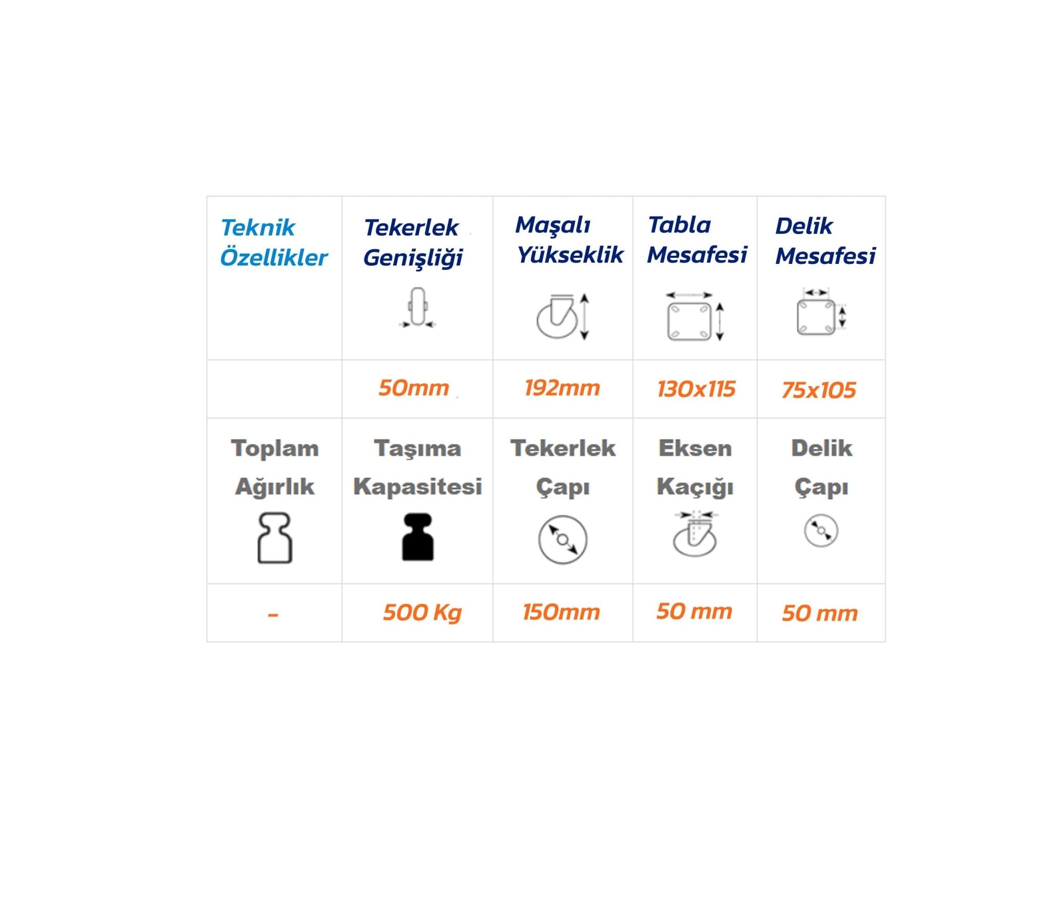 Ağırlık Sistem Taşıyıcı Tekerlek Frenli - Cephe Platformu