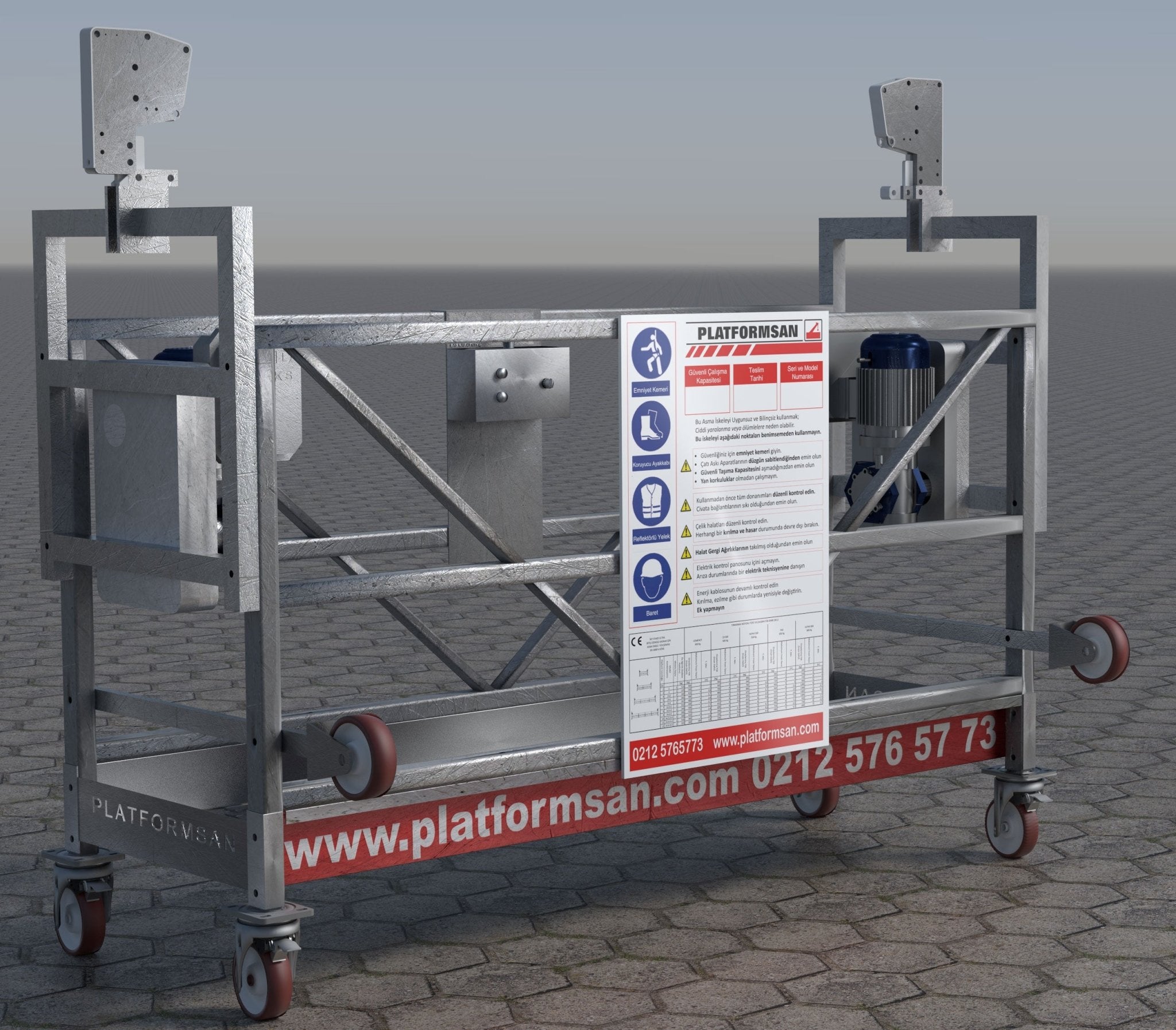 Platformsan Elektrikli asma iskele CE Sertifikalı (Yenilenmiş) - Cephe Platformu