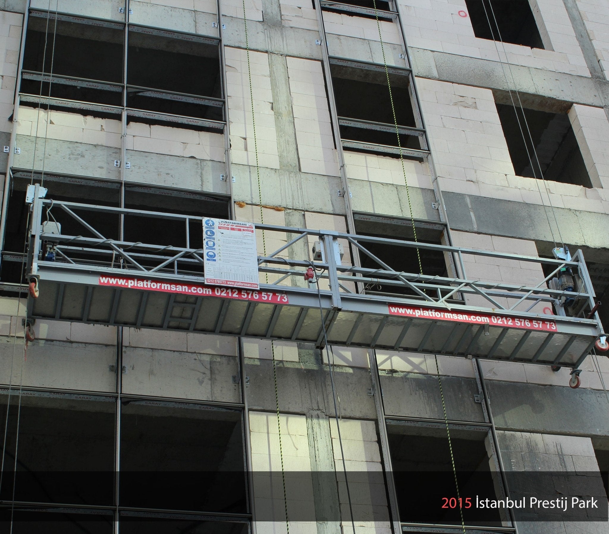 Platformsan Elektrikli asma iskele CE Sertifikalı (Yenilenmiş) - Cephe Platformu